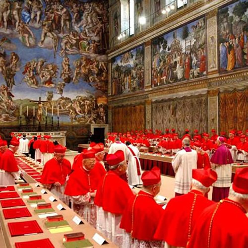 The Conclave during which the Pope is elected in the Sistine Chapel